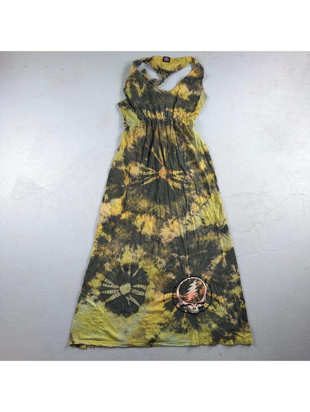 Grateful Dead VTG 90s Tie Dye Dress Sleeveless S/M Cotton Festival Deadhead RARE
